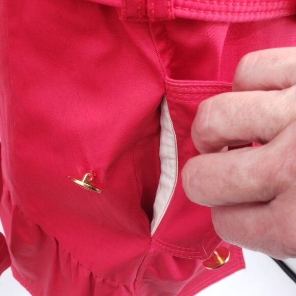 JUICY COUTURE Red Double Breasted Skirted Trench Coat Small - Picture 5 of 13